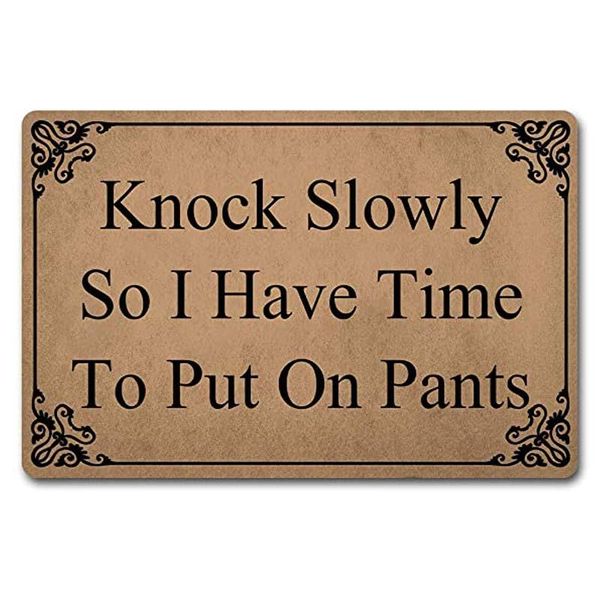 carpets welcome funny door mat knock slowly so i have time to put on pants personalized doormat with anti-slip flannel back prank gift
carpets welcome funny door mat knock slowly so i have time to put on pants personalized doormat with anti-slip flannel back prank gift