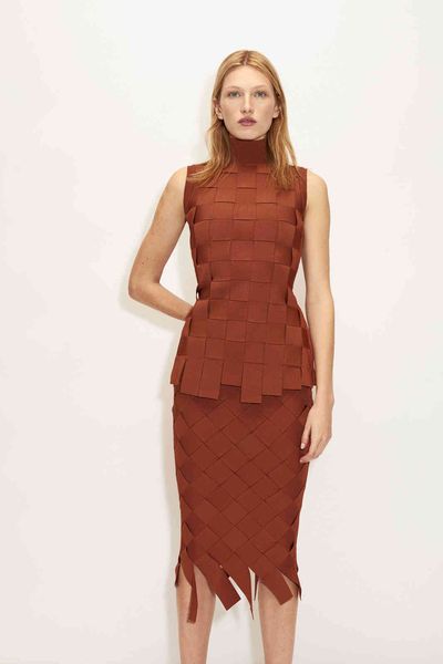 women's two piece pants high street autumn brown sleeveless weaving pieces bandage set vintage elegant celebrity evening party ves, White
women's two piece pants high street autumn brown sleeveless weaving pieces bandage set vintage elegant celebrity evening party ves, White