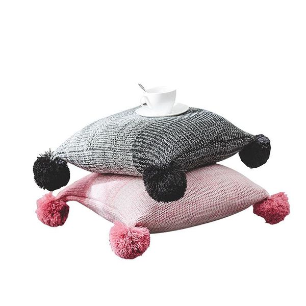 45*45 cm gradient color black pink acrylic knitted cushion cover decorative square sofa pillow with pompons cushion/decorative
45*45 cm gradient color black pink acrylic knitted cushion cover decorative square sofa pillow with pompons cushion/decorative