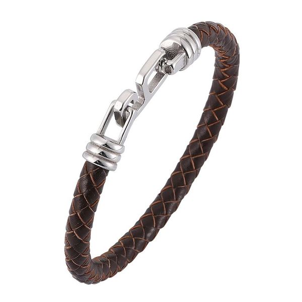 charm bracelets design braided leather bracelet for men women stainless steel number 6 clasp male bangles jewelry gift bb0325, Golden;silver
charm bracelets design braided leather bracelet for men women stainless steel number 6 clasp male bangles jewelry gift bb0325, Golden;silver