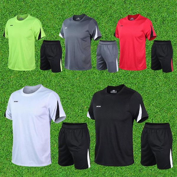 men's tracksuits soccer playsuits short sleeve training suit kit sportswear jersey uniform sports shirtt-shirt and to, Gray
men's tracksuits soccer playsuits short sleeve training suit kit sportswear jersey uniform sports shirtt-shirt and to, Gray