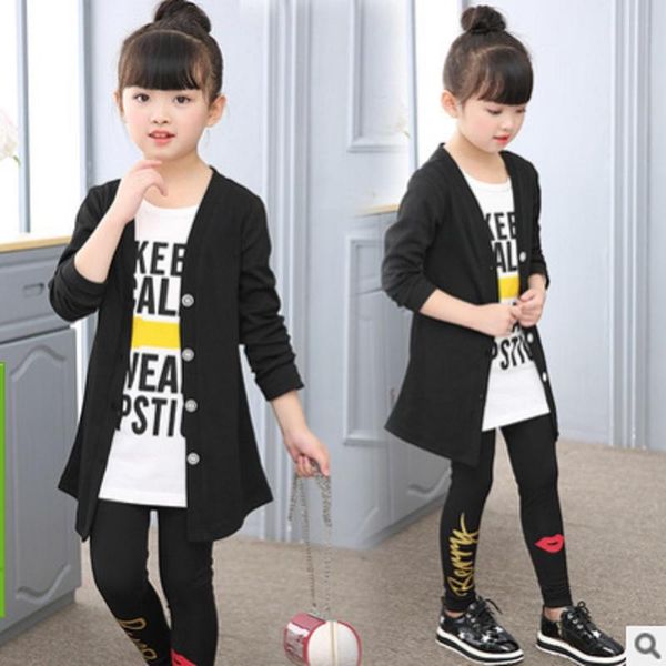 kids fashion clothes set spring and autumn 2021 girls clothing children sets letter black color 3 piece size4-14 ly165, White
kids fashion clothes set spring and autumn 2021 girls clothing children sets letter black color 3 piece size4-14 ly165, White