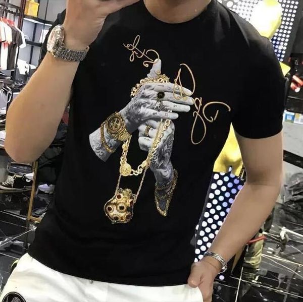 summer short sleeved tee shinning mens t shirt drilling mans casual rhinestone skulls asian size, White;black
summer short sleeved tee shinning mens t shirt drilling mans casual rhinestone skulls asian size, White;black