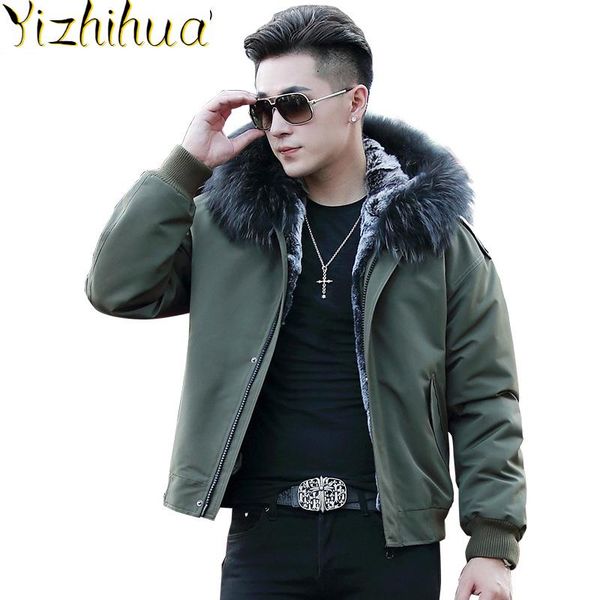 men's leather & faux azazel short real fur parka homme winter jacket men rex liner coat raccoon collar parkas hombre invierno kj2629, Black
men's leather & faux azazel short real fur parka homme winter jacket men rex liner coat raccoon collar parkas hombre invierno kj2629, Black