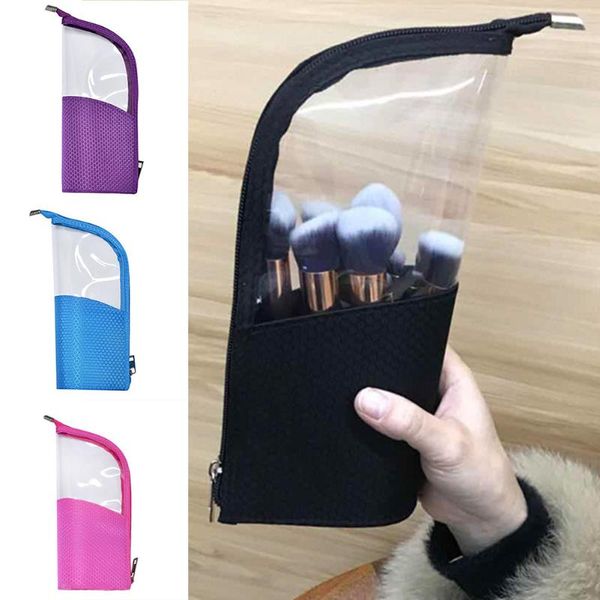 makeup bag pouch stand-up brush holder travel organizer transparent portable waterproof cosmetic k2 bags & cases 
makeup bag pouch stand-up brush holder travel organizer transparent portable waterproof cosmetic k2 bags & cases