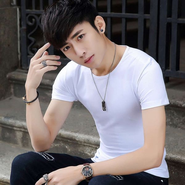 men's t-shirts t solid color short t-shirt white black slim bottomed shirt summer menswear korean half sleeve clothes 778 arxl
men's t-shirts t solid color short t-shirt white black slim bottomed shirt summer menswear korean half sleeve clothes 778 arxl