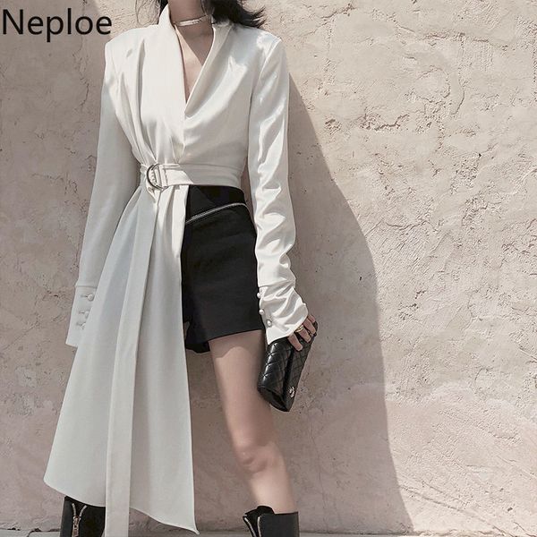 neploe harajuku jacket women korean fashion irregular v-neck long sleeve slim waist blazer temperament coat female 210422, Black;brown
neploe harajuku jacket women korean fashion irregular v-neck long sleeve slim waist blazer temperament coat female 210422, Black;brown