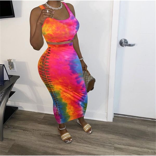 women nightclub wear tie-dye printed sleevelesstank lace-up hollow-out midi maxi skirts suits two piece sets, White
women nightclub wear tie-dye printed sleevelesstank lace-up hollow-out midi maxi skirts suits two piece sets, White
