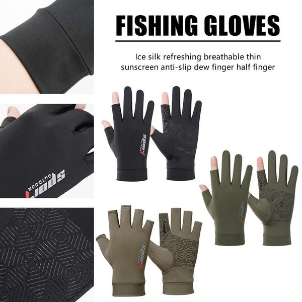 cycling gloves fishing protect hand professional release anti-slip fish ice silk breathable anti sweat accessories, Black
cycling gloves fishing protect hand professional release anti-slip fish ice silk breathable anti sweat accessories, Black