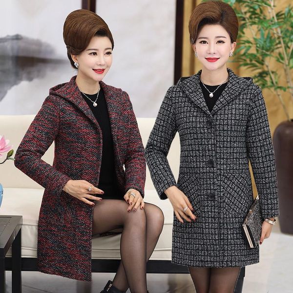 women's wool & blends large size 5xl middle age clothing long sleeve knitted lattice fashion ladies jacket 2021 autumn winter hooded wo, Black
women's wool & blends large size 5xl middle age clothing long sleeve knitted lattice fashion ladies jacket 2021 autumn winter hooded wo, Black