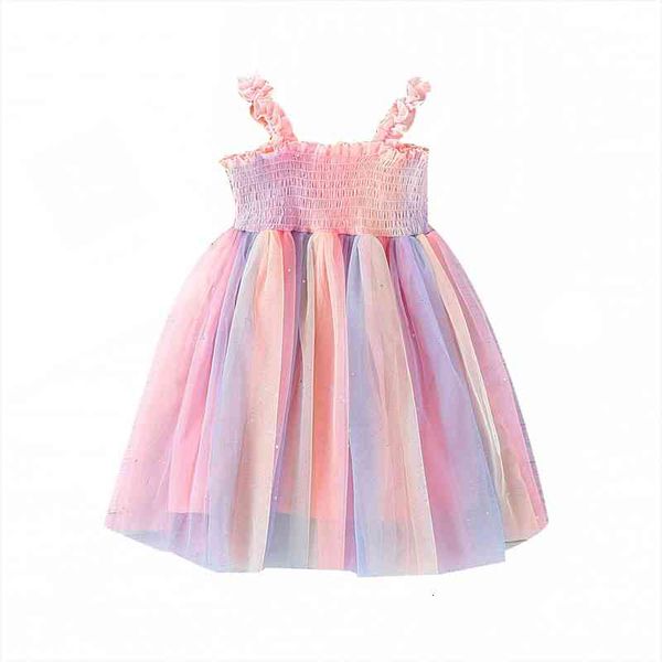 summer kids girls suspender dress rainbow mesh slip princess travel vacation clothes, Red;yellow
summer kids girls suspender dress rainbow mesh slip princess travel vacation clothes, Red;yellow