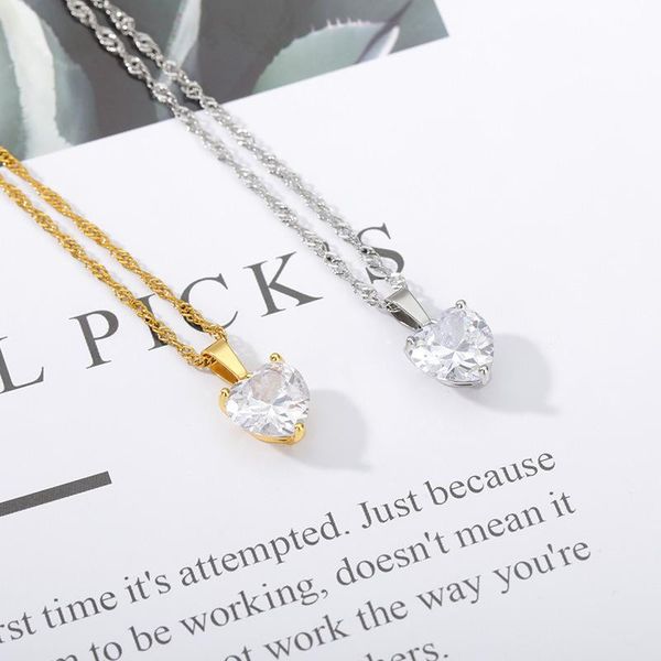 pendant necklaces gold silver color copper zircon heart necklace for women chain fashion jewelry gift
pendant necklaces gold silver color copper zircon heart necklace for women chain fashion jewelry gift