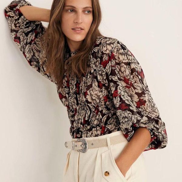 women summer chiffon vintage blouses shirts 2021 long sleeve print o-neck female elegant pleated clothes 9930 women's &, White
women summer chiffon vintage blouses shirts 2021 long sleeve print o-neck female elegant pleated clothes 9930 women's &, White