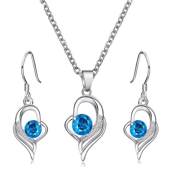 earrings & necklace heart jewelry sets blue crystal clavicle set necklaces pendants cf2517, Silver
earrings & necklace heart jewelry sets blue crystal clavicle set necklaces pendants cf2517, Silver