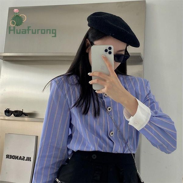women's t-shirt 2021 early summer blue striped shirt women french niche turn-down collar with buttons front long sleeves female, White
women's t-shirt 2021 early summer blue striped shirt women french niche turn-down collar with buttons front long sleeves female, White