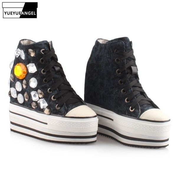 dress shoes 2021 spring crystal women 12cm heels platform sneakers beading casual denim canvas high wedge zapatos mujer, Black
dress shoes 2021 spring crystal women 12cm heels platform sneakers beading casual denim canvas high wedge zapatos mujer, Black