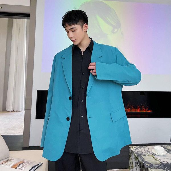 men's suits & blazers 2021 autumn men blue blazer british style fashion suit coat loose casual korean tide oversized clothing, White;black
men's suits & blazers 2021 autumn men blue blazer british style fashion suit coat loose casual korean tide oversized clothing, White;black