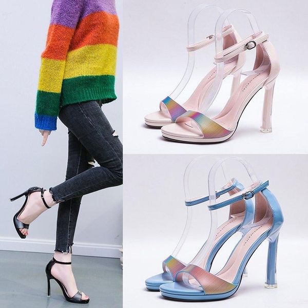 dress shoes fashion color women high heel open toe buckle summer pumps stiletto nightclub style, Black
dress shoes fashion color women high heel open toe buckle summer pumps stiletto nightclub style, Black
