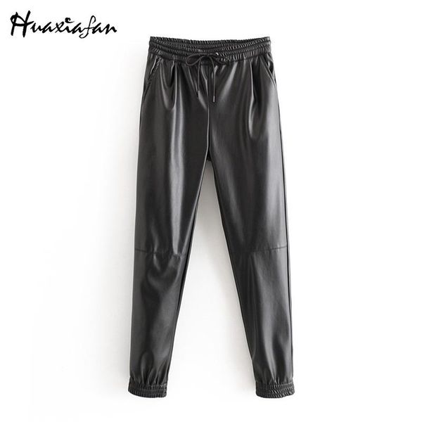 women's pants & capris huaxiafan 2021 england vintage elastic high waist harem leather pu women pant alones mujer pantalon female trous, Black;white
women's pants & capris huaxiafan 2021 england vintage elastic high waist harem leather pu women pant alones mujer pantalon female trous, Black;white