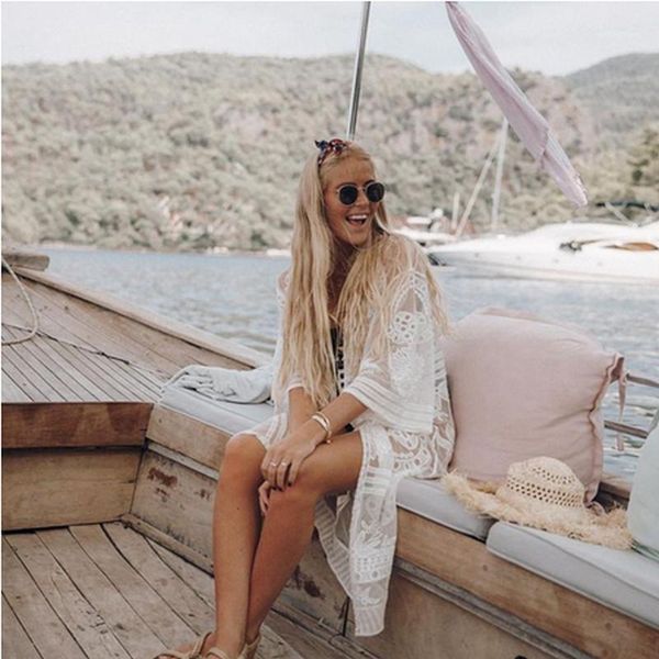 summer women bikini cover up lace hollow crochet 2021 beach 3/4 sleeve blouses white tunic shirt cardigans coats women's swimwear, White;black
summer women bikini cover up lace hollow crochet 2021 beach 3/4 sleeve blouses white tunic shirt cardigans coats women's swimwear, White;black