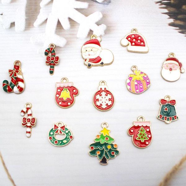 charms 10pcs christmas series metal enamel pendant bracelet earrings jewelry making tree decoration children's gifts, Bronze;silver
charms 10pcs christmas series metal enamel pendant bracelet earrings jewelry making tree decoration children's gifts, Bronze;silver