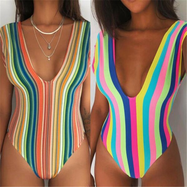 women swimwear 2021 lady summer sleeveless one piece swimsuit monokini push up bikini deep v-neck striped bathing suit one-piece suits
women swimwear 2021 lady summer sleeveless one piece swimsuit monokini push up bikini deep v-neck striped bathing suit one-piece suits
