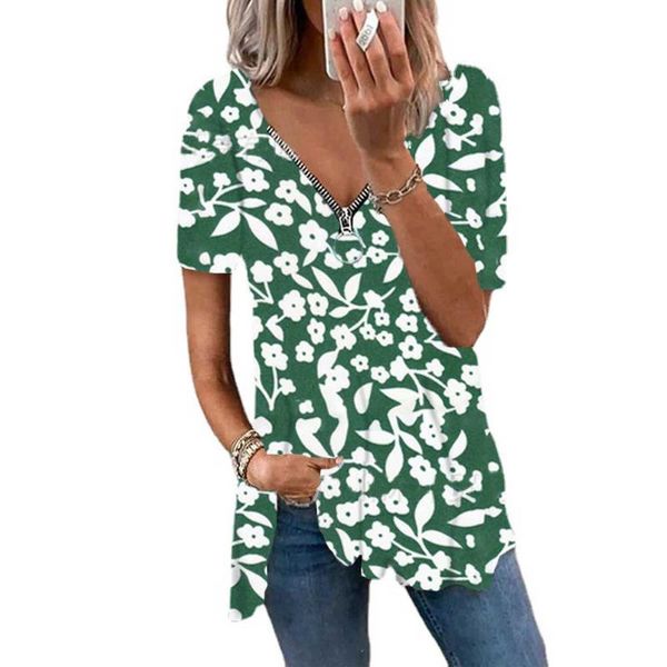 women's t-shirt oversized women floral printed loose t-shirts v neck short sleeve zip streetwear tee plus size s-5xl wdc7482, White
women's t-shirt oversized women floral printed loose t-shirts v neck short sleeve zip streetwear tee plus size s-5xl wdc7482, White