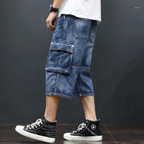 summer straight cargo pants jeans calf-length jogger casual men big pocket drawstring elastic waist short baggy men's, Blue
summer straight cargo pants jeans calf-length jogger casual men big pocket drawstring elastic waist short baggy men's, Blue