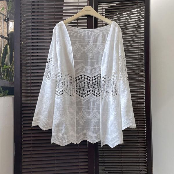 women's blouses & shirts long loose lace hollow out women white summer lightweight 2021 flare sleeved elegant female cardigan outwear
women's blouses & shirts long loose lace hollow out women white summer lightweight 2021 flare sleeved elegant female cardigan outwear