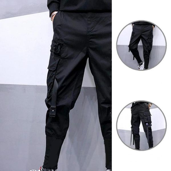 men's pants great male trousers solid color strap skin-friendly hip-hop cool cargo, Black
men's pants great male trousers solid color strap skin-friendly hip-hop cool cargo, Black