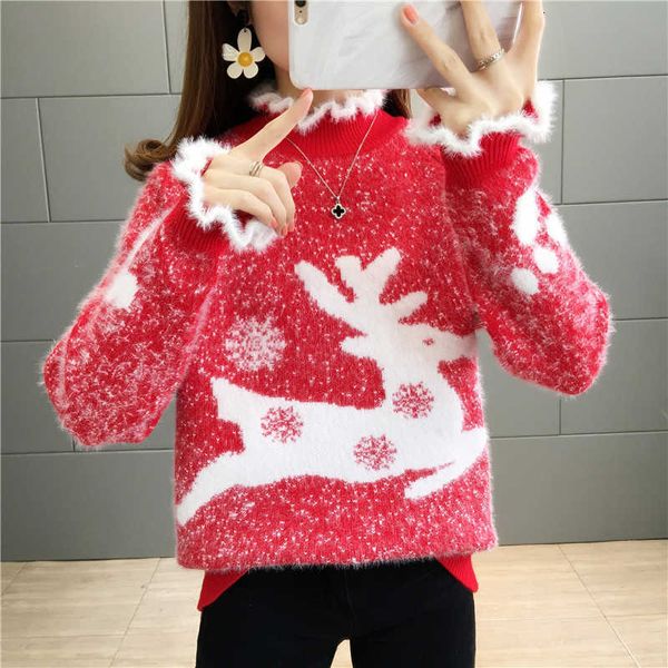 women's sweaters half turtleneck mink sweater women pullover autumn winter long sleeve ruffle knitwear loose ladies 7hy7, White;black
women's sweaters half turtleneck mink sweater women pullover autumn winter long sleeve ruffle knitwear loose ladies 7hy7, White;black