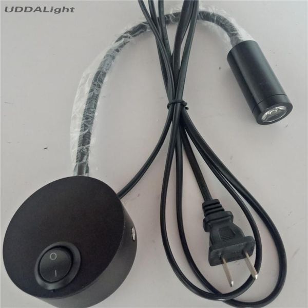 wall lamp us eu plug cable bedroom aluminum with switch and led light