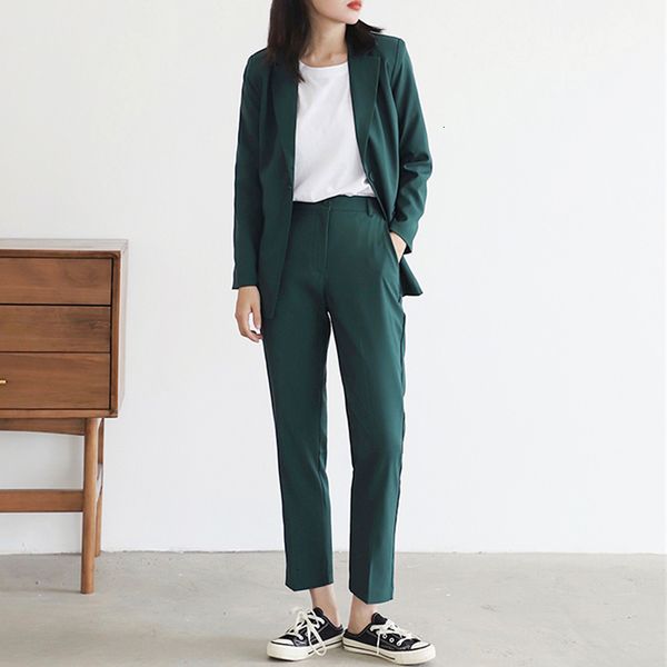 women's suits & blazers blazers vintage green women long sleeve one button pants suit office ladies 2 piece blazer sets femme hq6m, White;black
women's suits & blazers blazers vintage green women long sleeve one button pants suit office ladies 2 piece blazer sets femme hq6m, White;black
