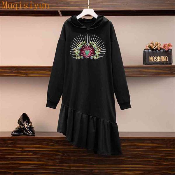 women hooded ruffle mermaid dress fashion star embroidery long sleeve loose casual cotton sweatshirt dresses 210519, Black;gray
women hooded ruffle mermaid dress fashion star embroidery long sleeve loose casual cotton sweatshirt dresses 210519, Black;gray