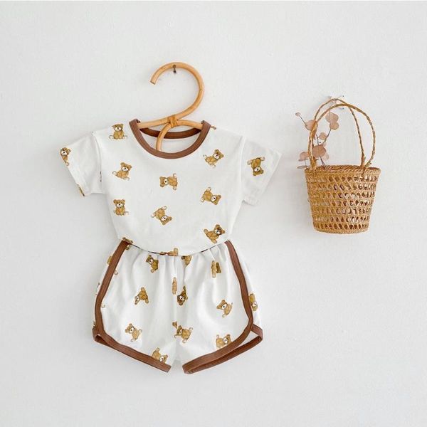 clothing sets ins kids girls and boys cartoon bear pattern short sleeve t-shirt +short pants, White
clothing sets ins kids girls and boys cartoon bear pattern short sleeve t-shirt +short pants, White