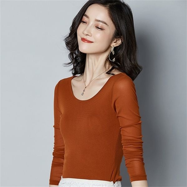 solid long sleeve tshirt spring summer 8 colors slim women mesh vintage streetwear t shirts camiseta mujer t96801 210421, Black;gray
solid long sleeve tshirt spring summer 8 colors slim women mesh vintage streetwear t shirts camiseta mujer t96801 210421, Black;gray