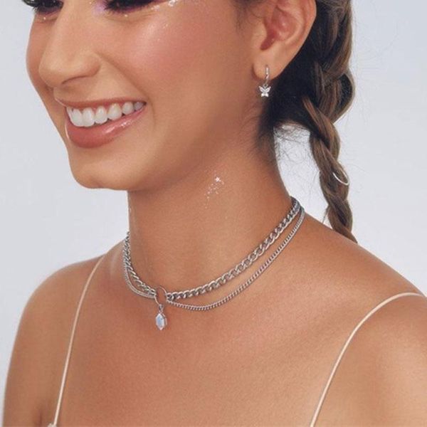chains women's multi-layer necklace elegant stylish choker for girls jewelry gift not easy to fade bn, Silver
chains women's multi-layer necklace elegant stylish choker for girls jewelry gift not easy to fade bn, Silver