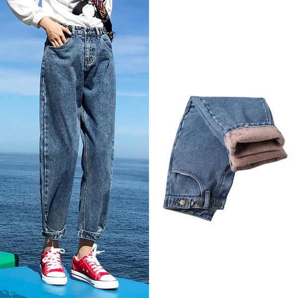 women's jeans winter women jean high waist korean pants stretch trousers velvet denim thicken warm full length loose cowboy, Blue
women's jeans winter women jean high waist korean pants stretch trousers velvet denim thicken warm full length loose cowboy, Blue