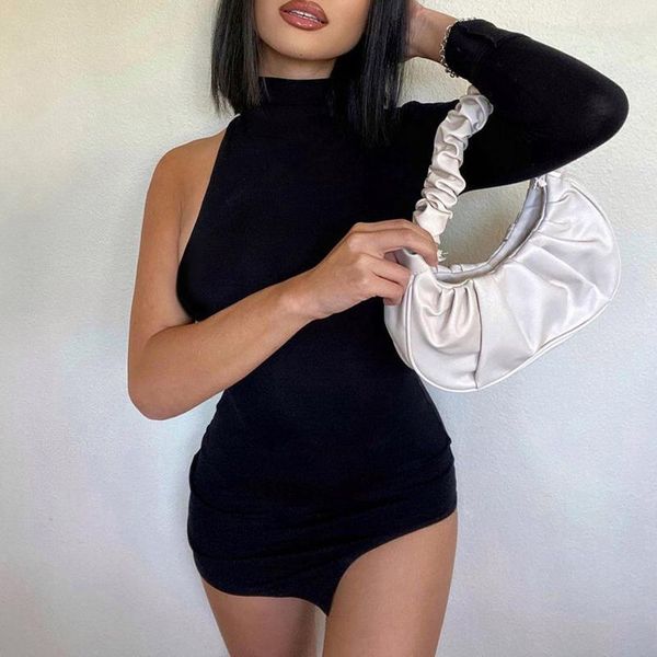 f# office lady women dress ladies tight waist solid color irregular single-sleeved bodycon bandage halter casual dresses, Black;gray
f# office lady women dress ladies tight waist solid color irregular single-sleeved bodycon bandage halter casual dresses, Black;gray