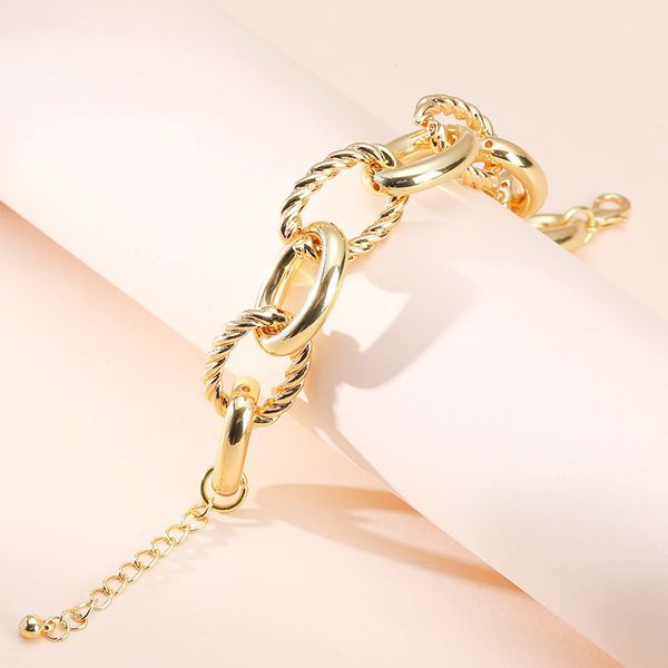 creative bracelet o-type rough twist chain fashion personality polished metal lobster buckle extension chain straight, Black
creative bracelet o-type rough twist chain fashion personality polished metal lobster buckle extension chain straight, Black