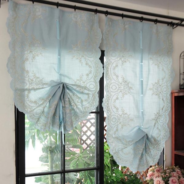 curtain pastoral roman blue embroidered short kitchen living room bedroom decorative tulle & drapes
curtain pastoral roman blue embroidered short kitchen living room bedroom decorative tulle & drapes