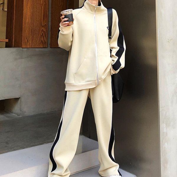 women's two piece pants chic style jumper suits + harem 2/two pieces winter sets 2022 oversized casual girls beige sport tracks, White
women's two piece pants chic style jumper suits + harem 2/two pieces winter sets 2022 oversized casual girls beige sport tracks, White