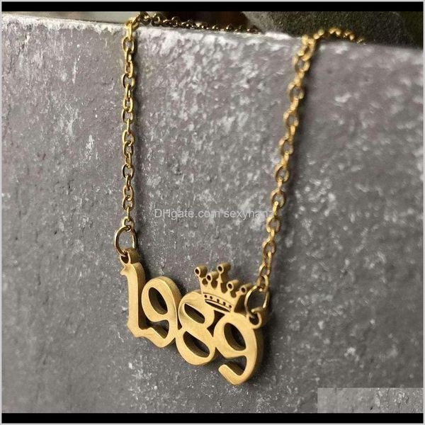 necklaces & pendants jewelry drop delivery 2021 clavicle chain stainless steel golden year crown digital pendant necklace womens personalize, Silver
necklaces & pendants jewelry drop delivery 2021 clavicle chain stainless steel golden year crown digital pendant necklace womens personalize, Silver
