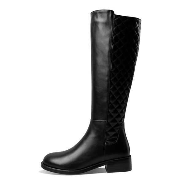 boots 2021 winter fashion black white side zipper long round toe with low knee high leather women shoes size 34-43
boots 2021 winter fashion black white side zipper long round toe with low knee high leather women shoes size 34-43