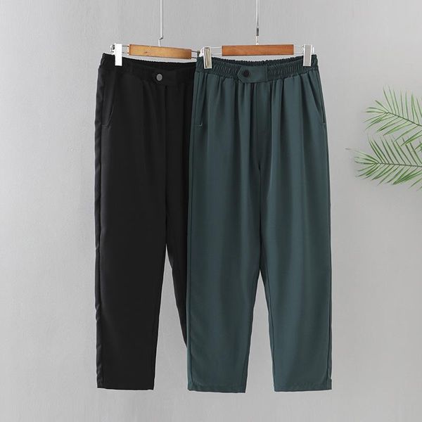 plus size pants women's clothing harem 2021 summer show thin loose button elastic waist ankle length trousers, Black
plus size pants women's clothing harem 2021 summer show thin loose button elastic waist ankle length trousers, Black