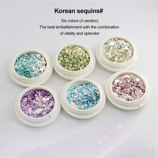 nail glitter 6pcs/set mixed hexagon shape chunky sequins sparkly flakes slices manicure body/eye/face accessories tslm1, Silver;gold
nail glitter 6pcs/set mixed hexagon shape chunky sequins sparkly flakes slices manicure body/eye/face accessories tslm1, Silver;gold