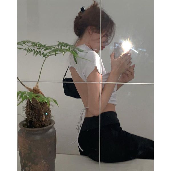 women's tanks & camis t-shirt female design irregular backless short slim spice girl 2021 white sleeve top
women's tanks & camis t-shirt female design irregular backless short slim spice girl 2021 white sleeve top