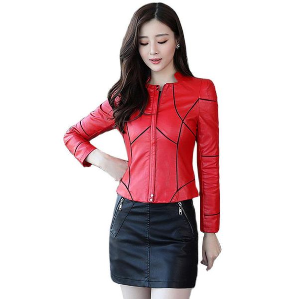 women's leather & faux 2021 spring autumn women jackets fashion korean short motorcycle pu coats female biker jacket outerwear, Black
women's leather & faux 2021 spring autumn women jackets fashion korean short motorcycle pu coats female biker jacket outerwear, Black
