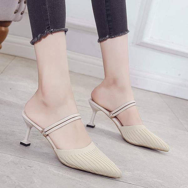 dress shoes knitted elastic mesh high heels spring autumn women fashion rhinestone square heel mules slip-on thin pumps yuj8, Black
dress shoes knitted elastic mesh high heels spring autumn women fashion rhinestone square heel mules slip-on thin pumps yuj8, Black
