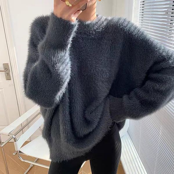 women's sweaters jsxdhk plus size losse women mink cashmere knitted sweater pullovers autumn winter thicked warm soft mohair oversize j, White;black
women's sweaters jsxdhk plus size losse women mink cashmere knitted sweater pullovers autumn winter thicked warm soft mohair oversize j, White;black